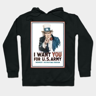 Vintage Patriotic Uncle Sam I Want YOU for US Army WWI Recruiting Poster Art Hoodie